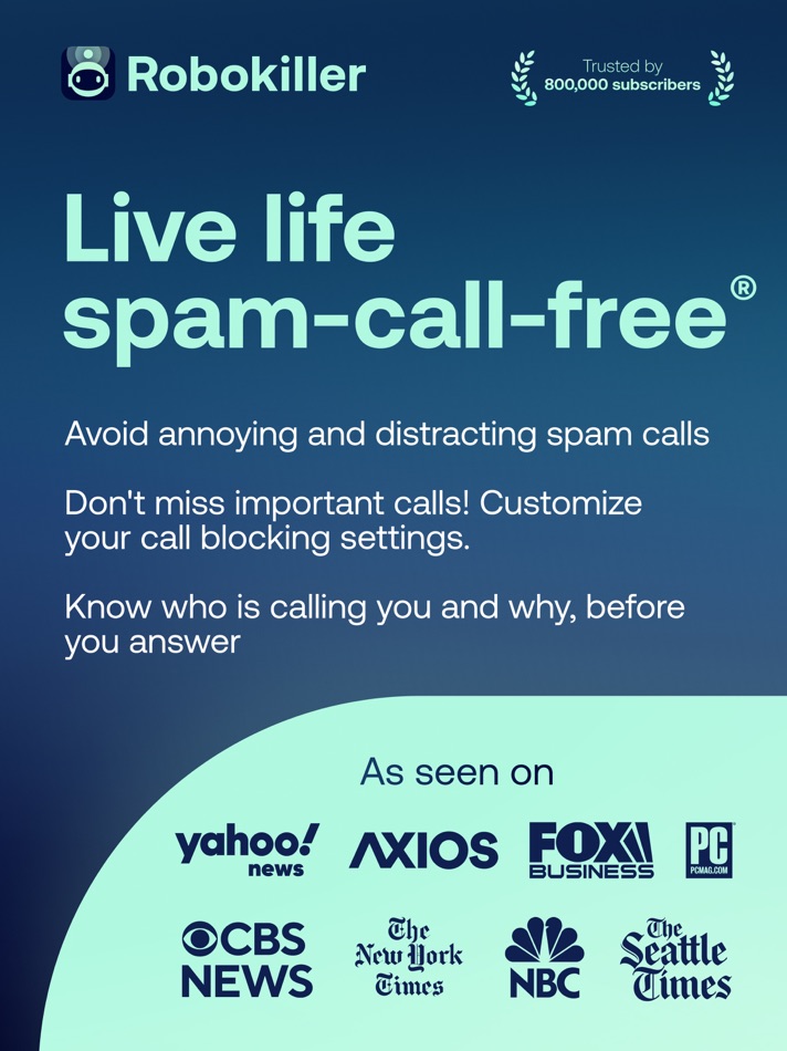 #1. Robokiller: Spam Call Blocker (iOS) โดย: Mosaic S.r.l.