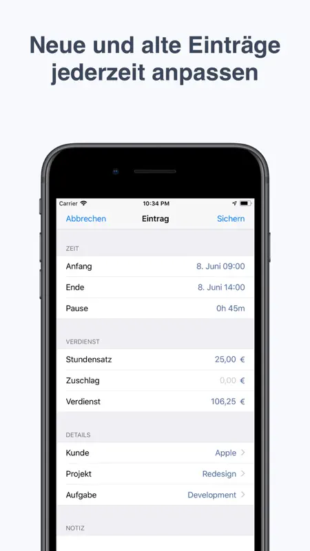 atWork Zeiterfassung Stechuhr screenshot 7 of 10