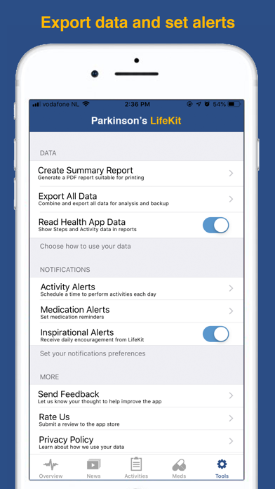 Parkinson's LifeKit screenshot