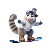 Snowboard Opossum Stickers