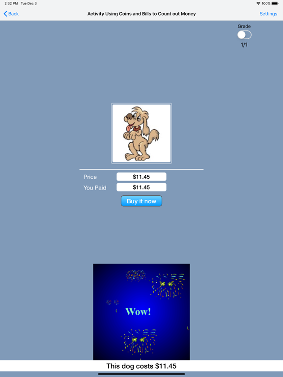 Activity Coins and Bills CAD iPad screenshot