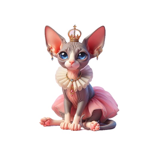 Sphynx Cat Princess Stickers