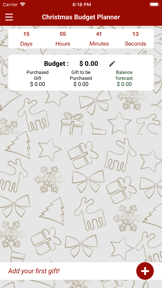 Christmas Budget Planner screenshot