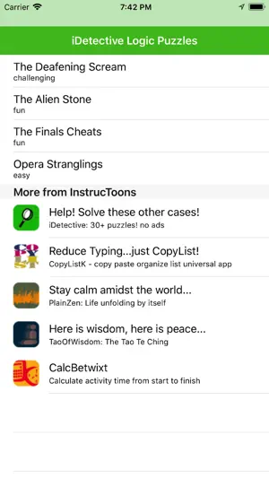 iDetectiveLt Logic Puzzles screenshot 1