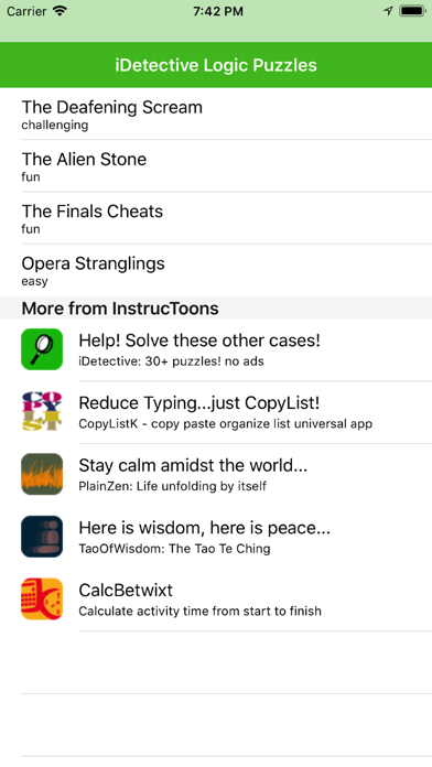 Screenshot #1 pour iDetectiveLt Logic Puzzles