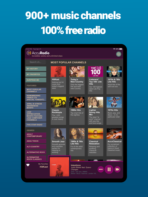 Screenshot #4 pour AccuRadio: Curated Music Radio