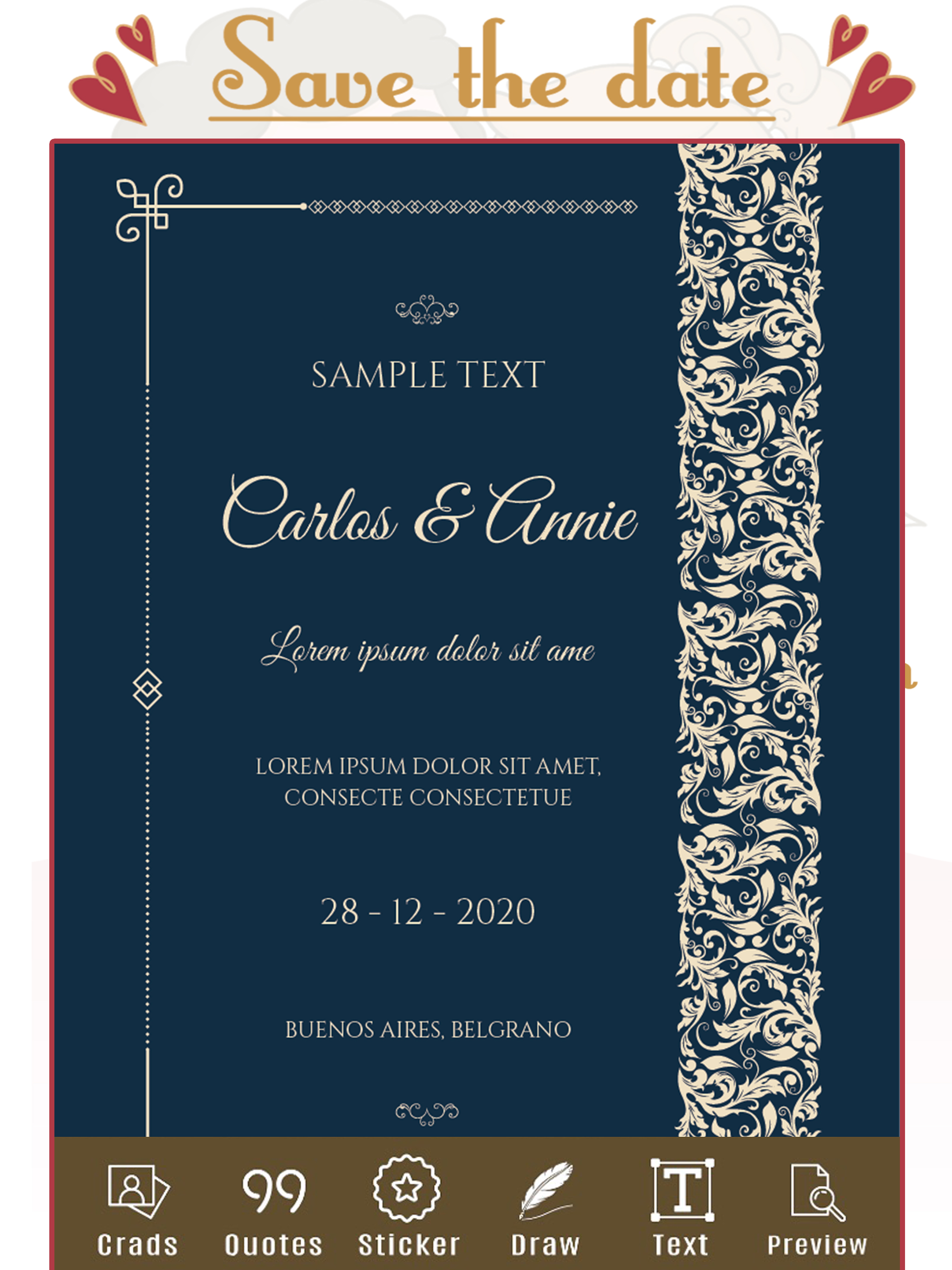 Save The Date: Invitation Card