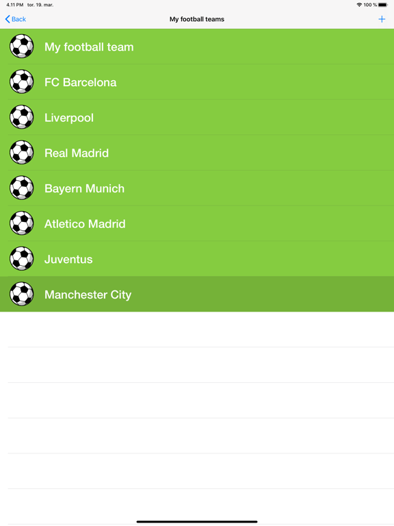 My Football Teams iPad screenshot 5 - Sports app
