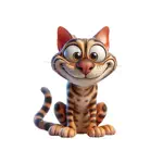 Goofy Bengal Cat Stickers App Positive Reviews