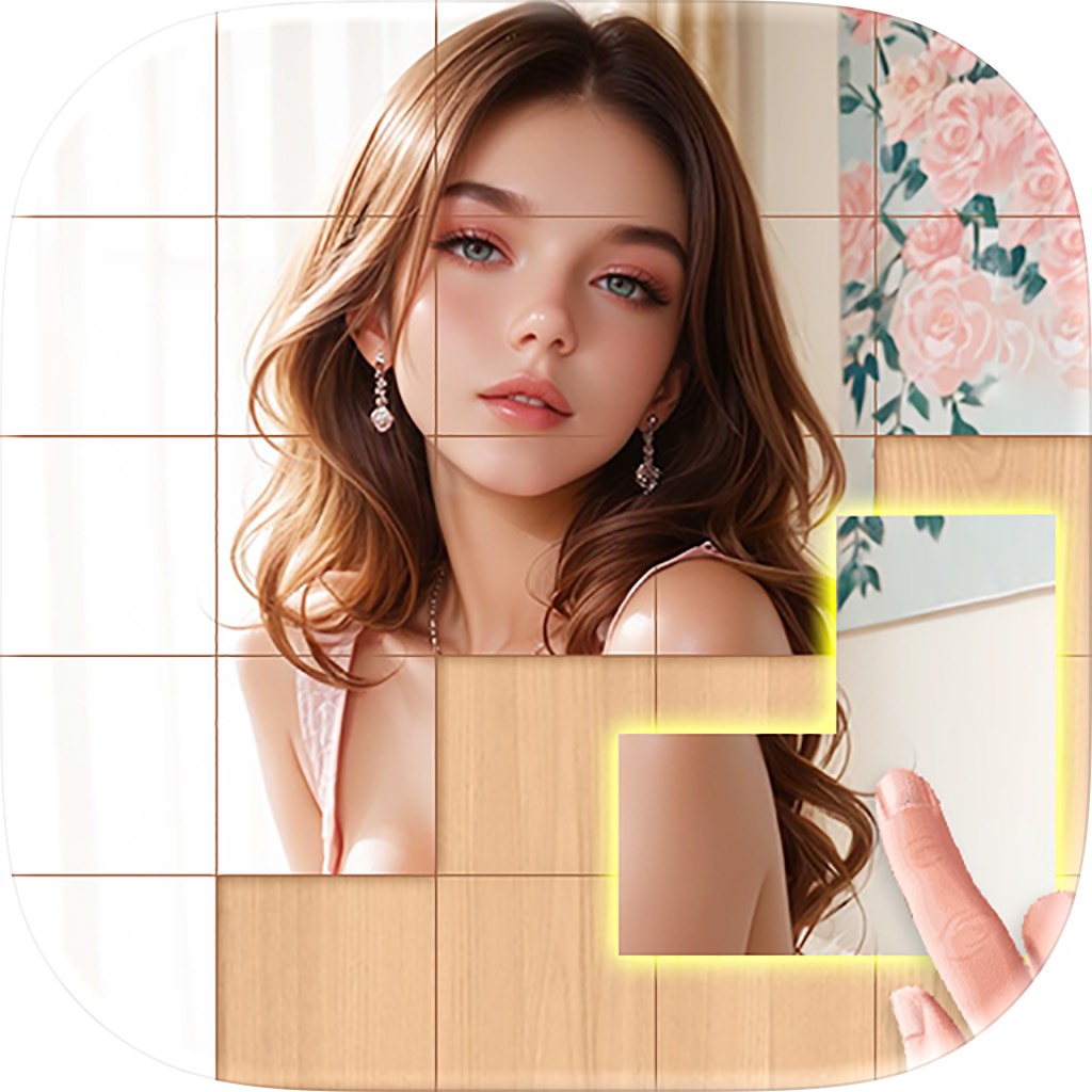 Apple App Store cover for Block Jigsaw Girl: Fun Puzzle