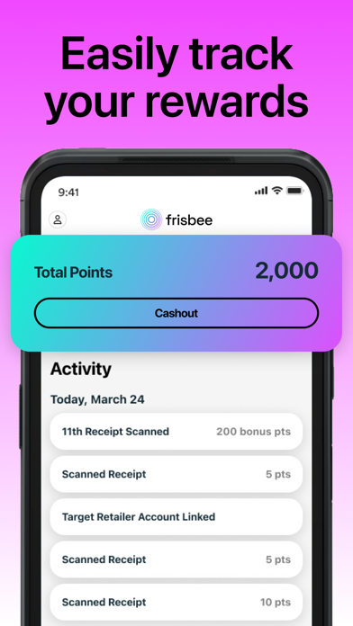 Frisbee: Rewards for Receipts Screenshot