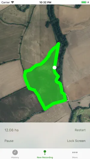 Hectare field area measure GPS screenshot 1