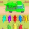 Dino Jam Puzzle Game is a fun and colorful game where the main task is to match and load dinosaurs of the same color onto a truck