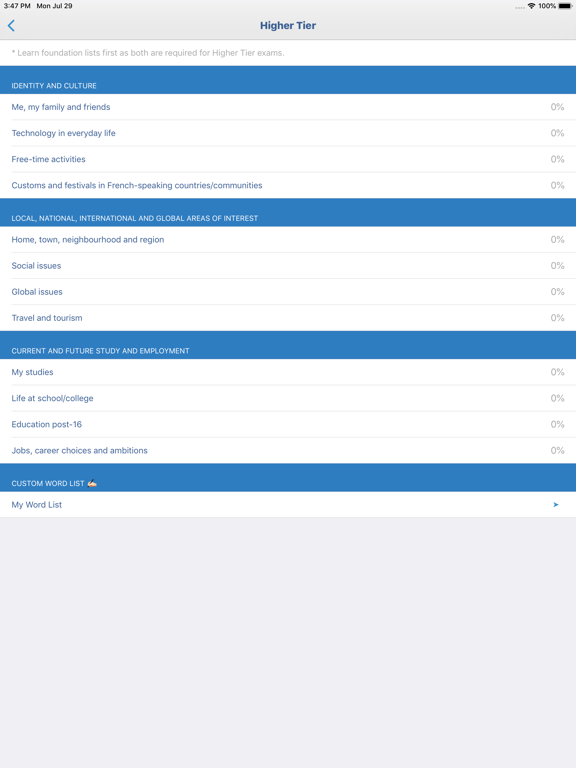 cRaMiT French GCSE Vocabulary iPad screenshot