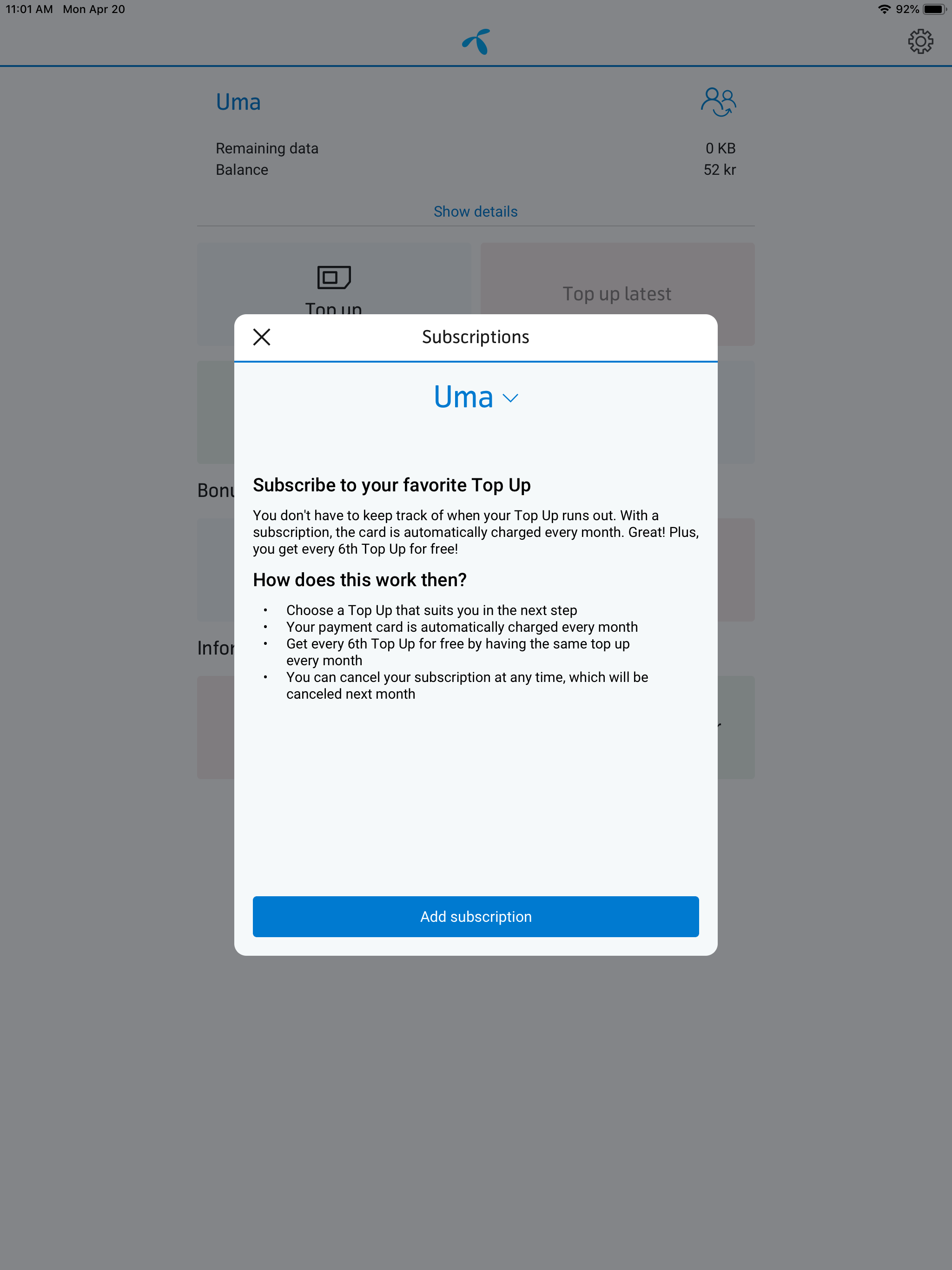 Telenor Ladda screenshot 9