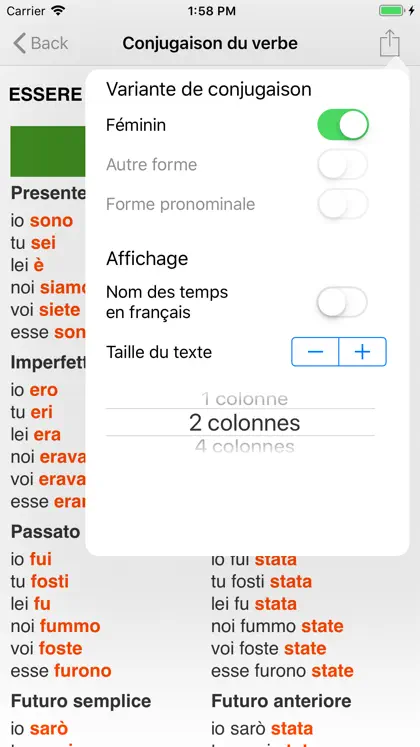 Screenshot 3 di 6 di Il Coniugatore