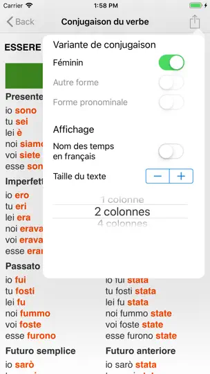 Скриншот Il Coniugatore на iPhone 3
