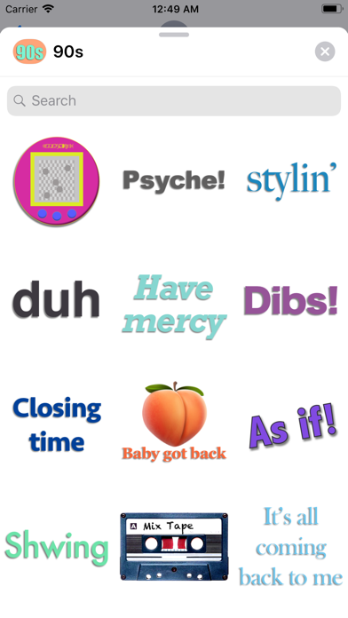 90s Stickers iPhone screenshot 3 - Stickers app