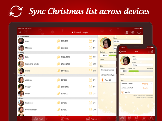 The Christmas Gift List iPad screenshot 5 - Productivity app