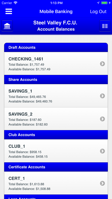 Steel Valley FCU iPhone screenshot