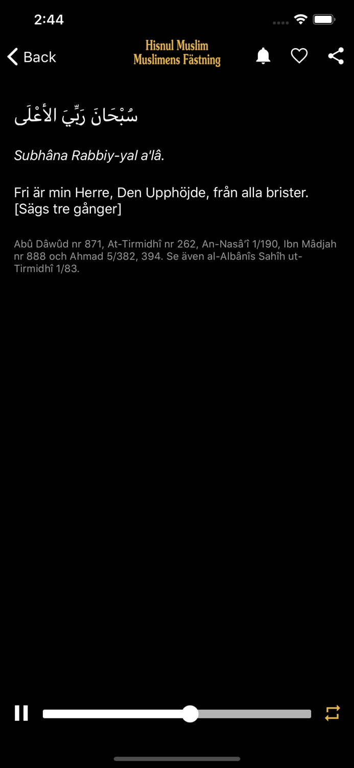 Hisnul Muslim Svenska