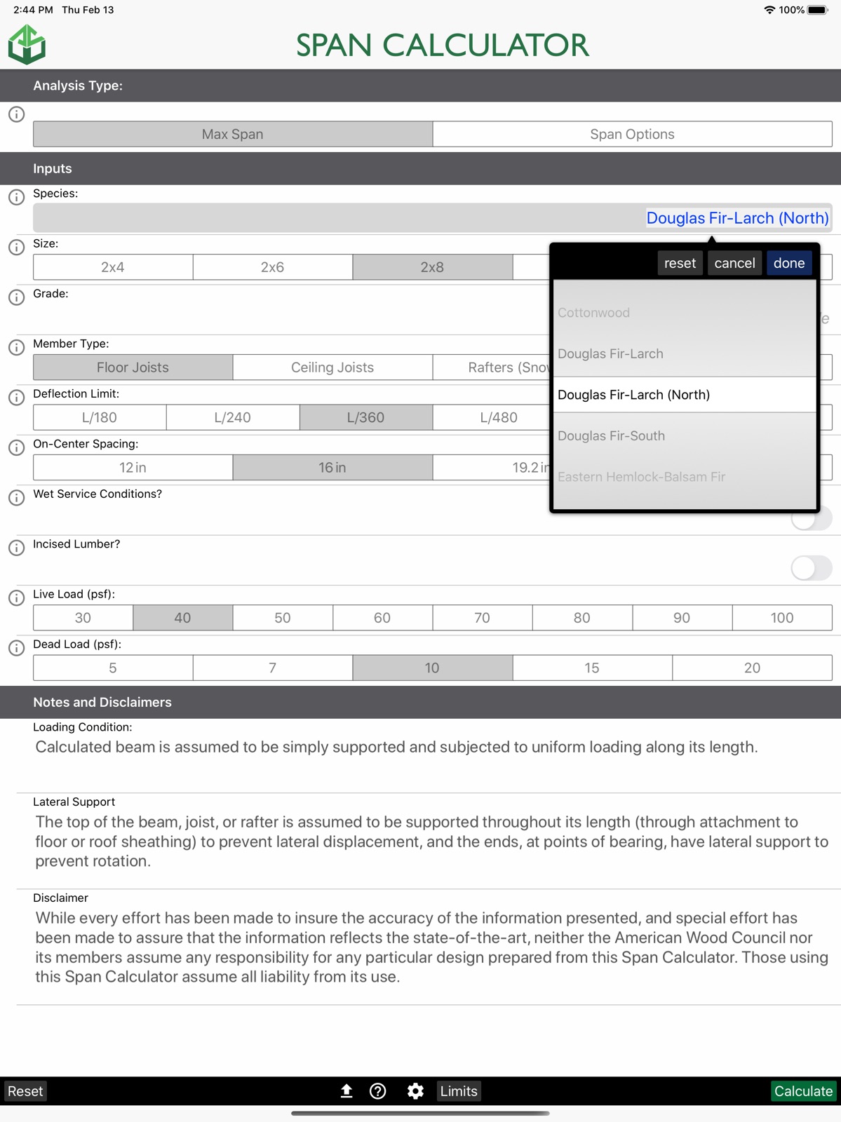 Span Calc ipad screenshot 2