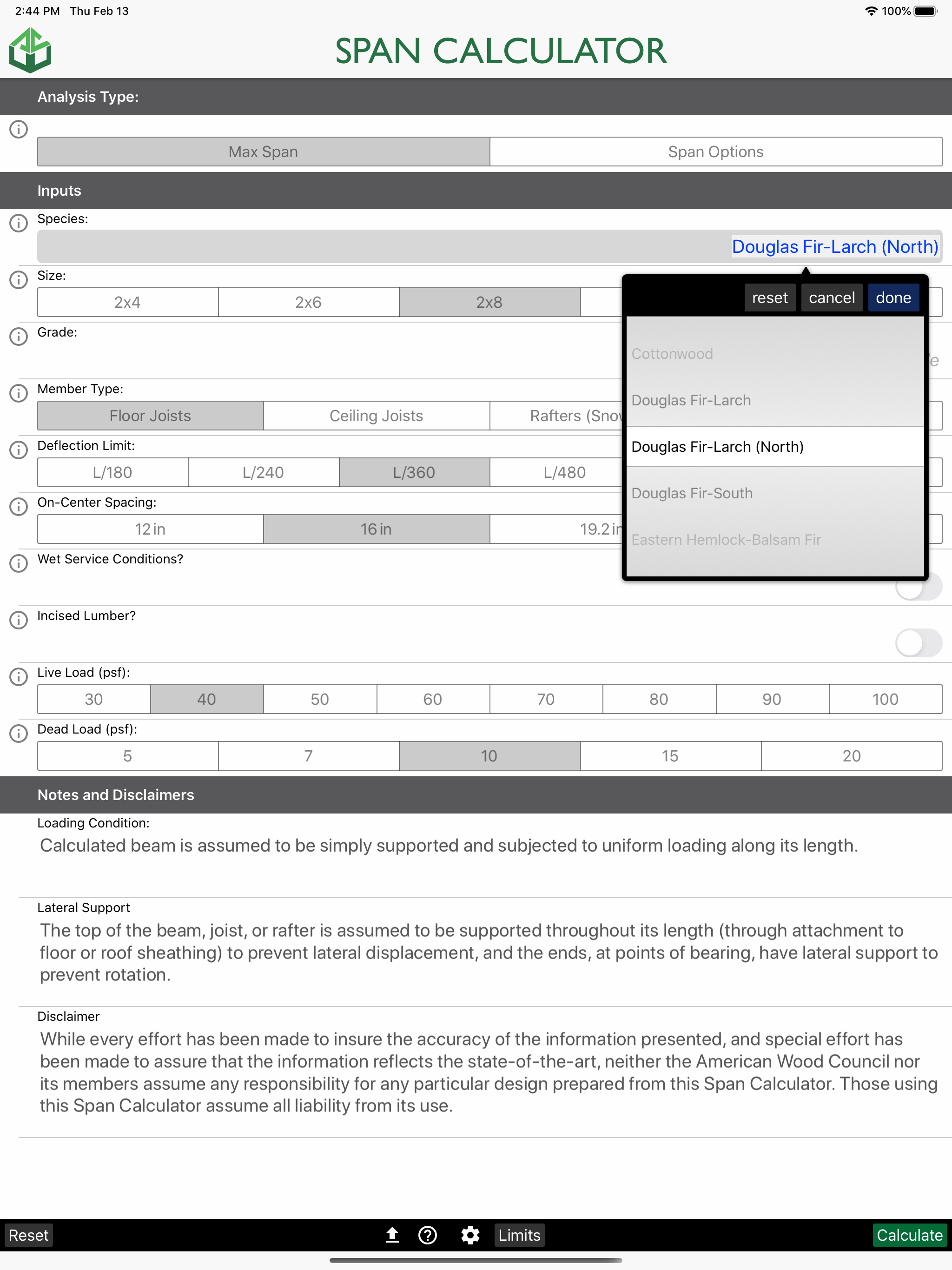 Span Calc