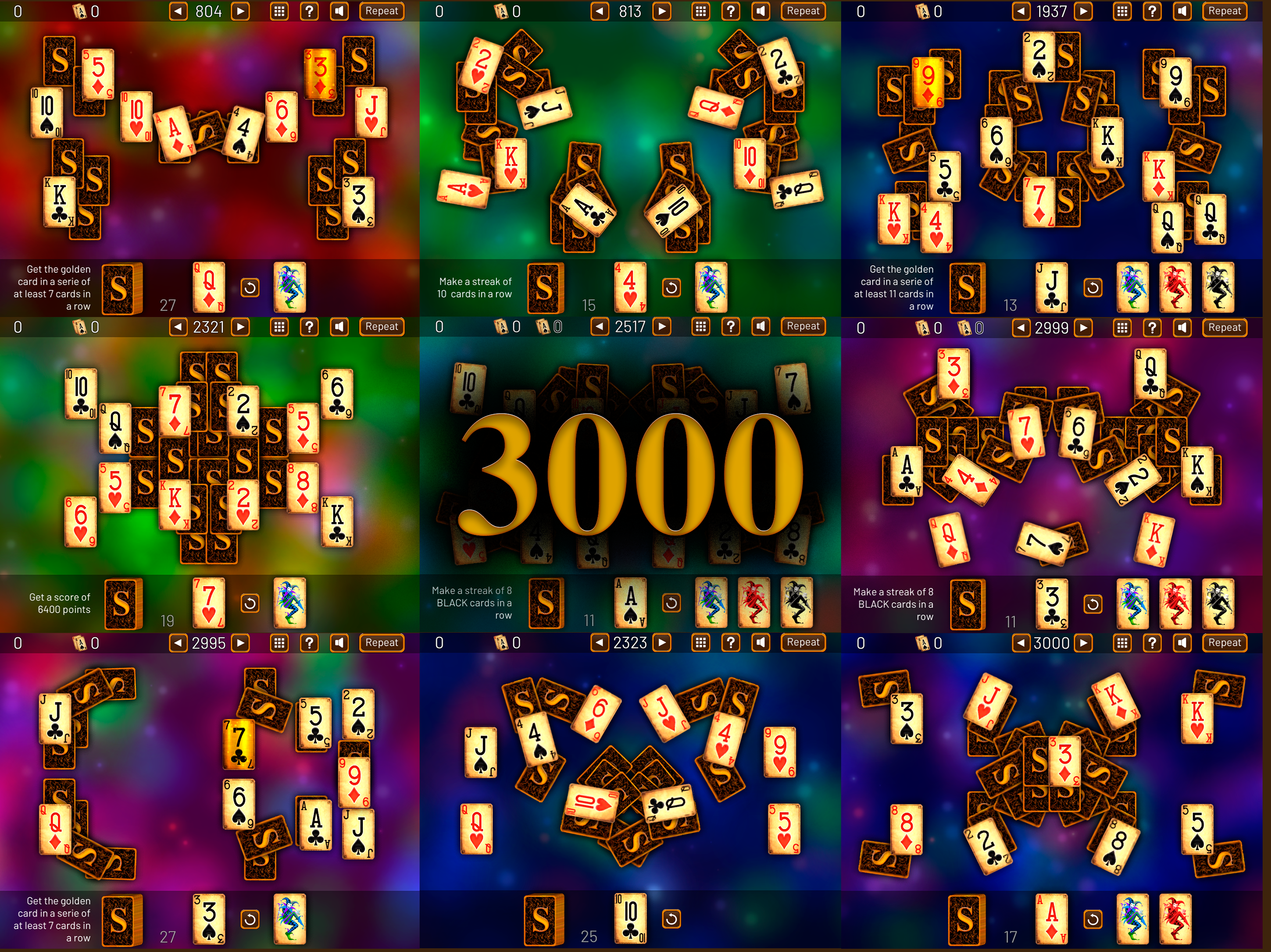3000 TriPeaks Solitaire Games screenshot 7