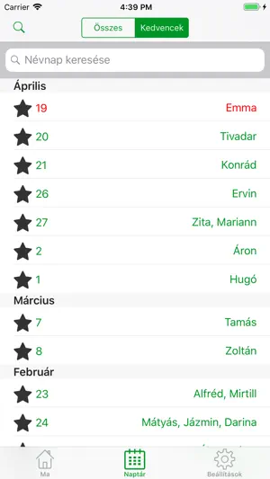 Névnap +: Magyar névnap naptár screenshot 3