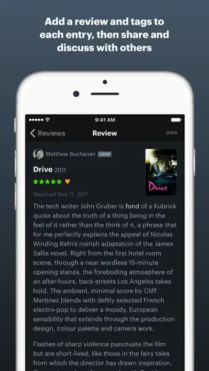 Captura de pantalla de Letterboxd en iPhone 4