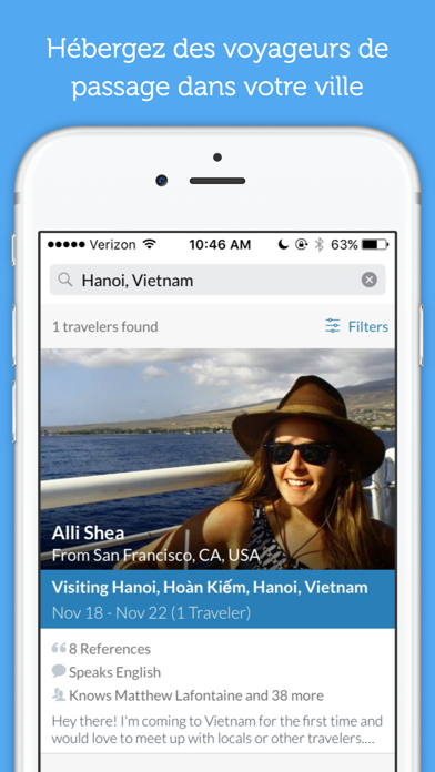 Screenshot #2 pour Couchsurfing Travel App