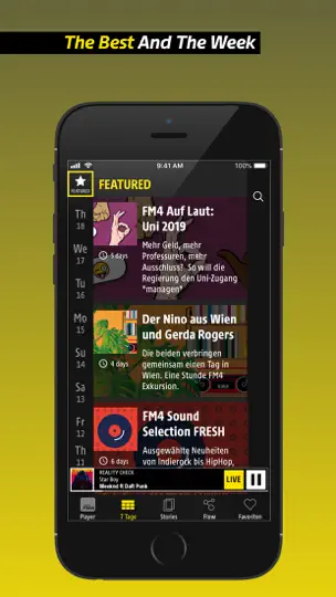 Screenshot von Radio FM4 auf dem iPhone 3