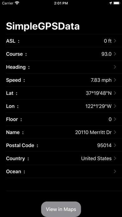 Simple GPS Data Screenshot 2 of 2