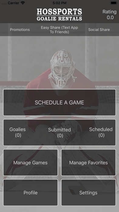 Hossports Hockey Rent A Goalie Screenshot