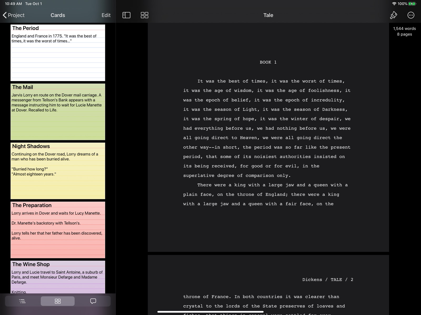 Storyist 4 ipad screenshot 2