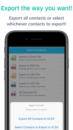 Contacts to Excel , PDF , CSV screenshot 2
