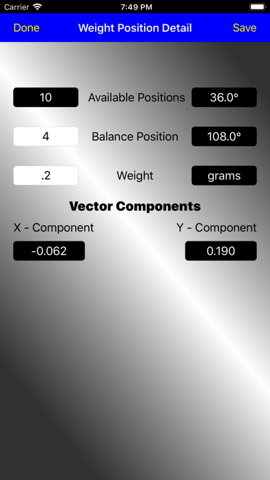 Balance Data Screenshot