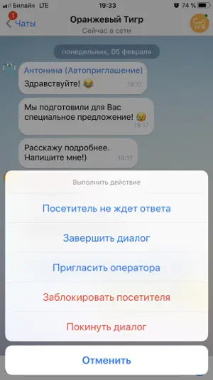 Онлайн чат для сайта screenshot 3