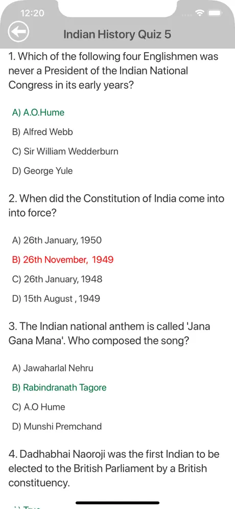 Indian History Quizzes