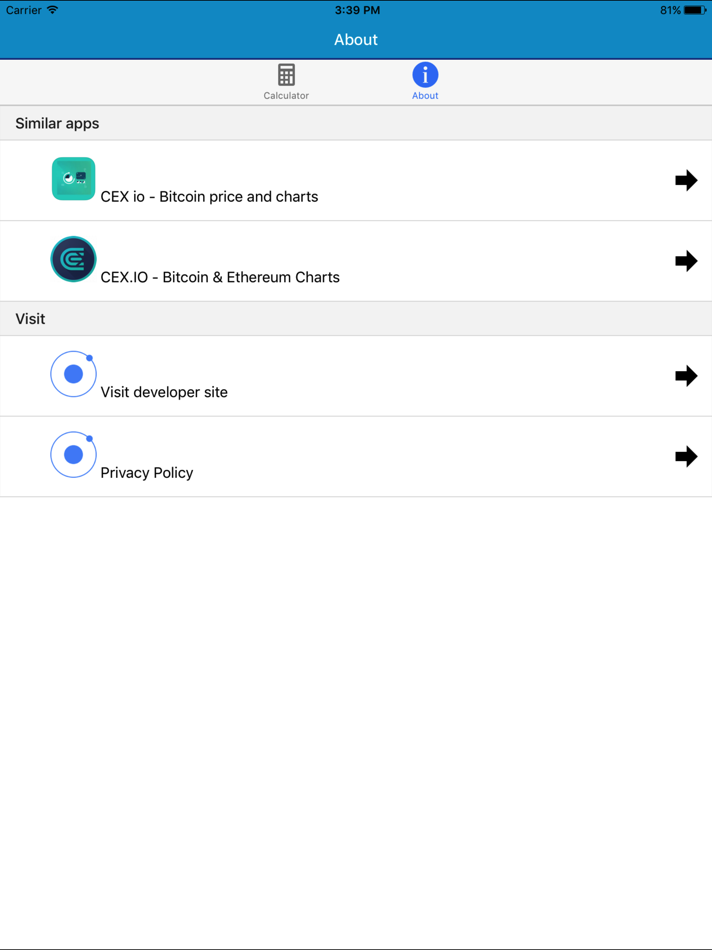 #2. Bitcoin Price Calculator (iOS) By: rohit aneja