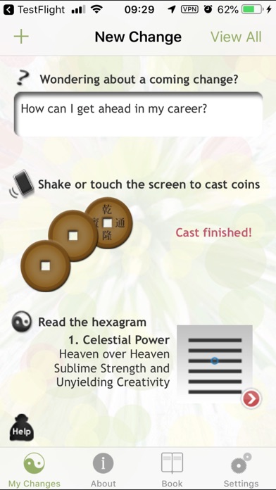 Screenshot #1 pour iChing Pocket App of Wisdom