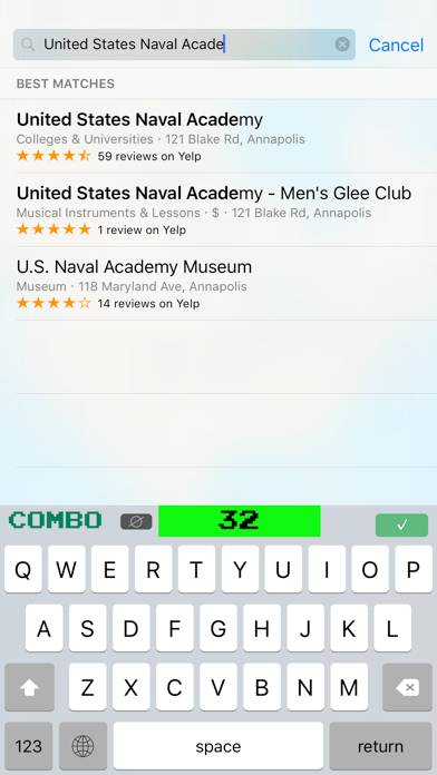 Combo Keyboard iPhone screenshot