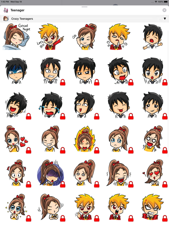 Teen Emoji Stickers iPad screenshot 1 - Stickers app