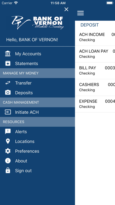 Screenshot #1 pour Bank of Vernon Mobile