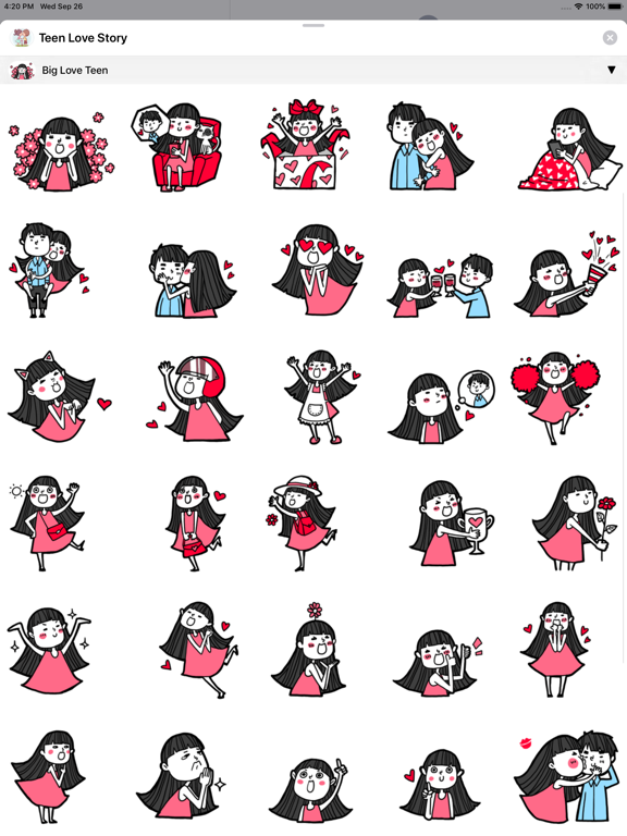 Teen Love Story Stickers iPad screenshot 9 - Stickers app