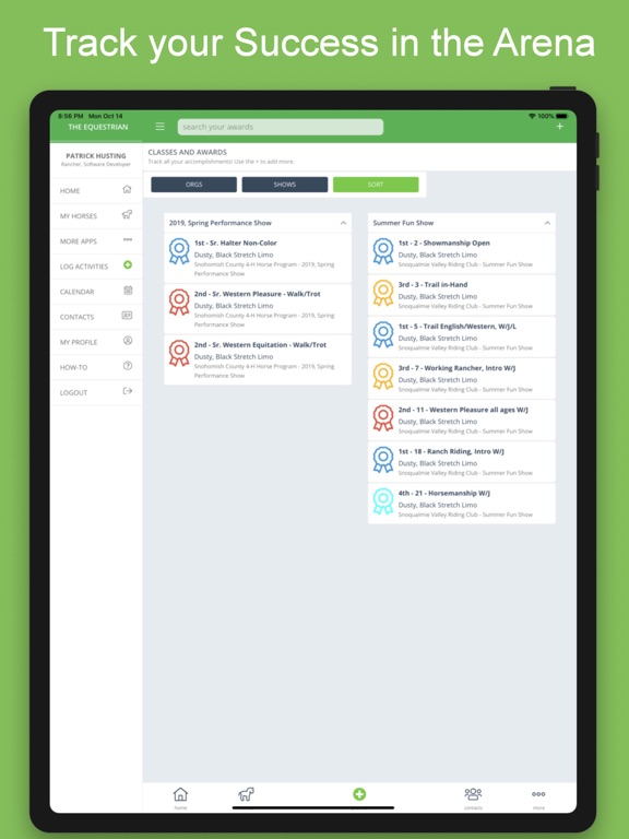 Equestrian App iPad screenshot 8 - Sports app