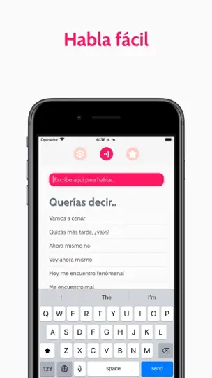 Captura de pantalla de Texto A Voz TTS AAC : Dinata en iPhone 1