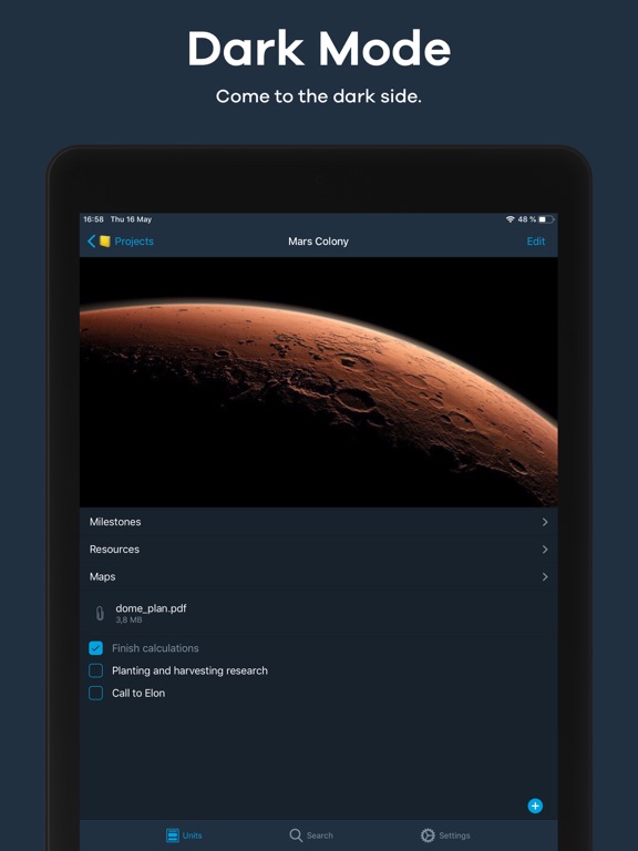 Unit: Notes, Todos, Lists iPad screenshot 8 - Productivity app