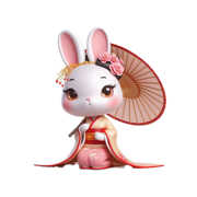 Geisha Bunny Stickers