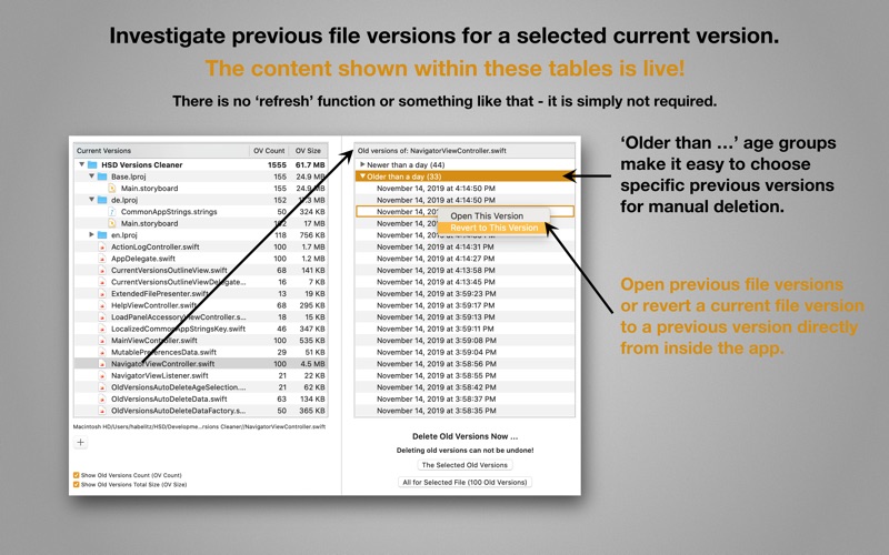 Screenshot #2 pour HSD Versions Cleaner